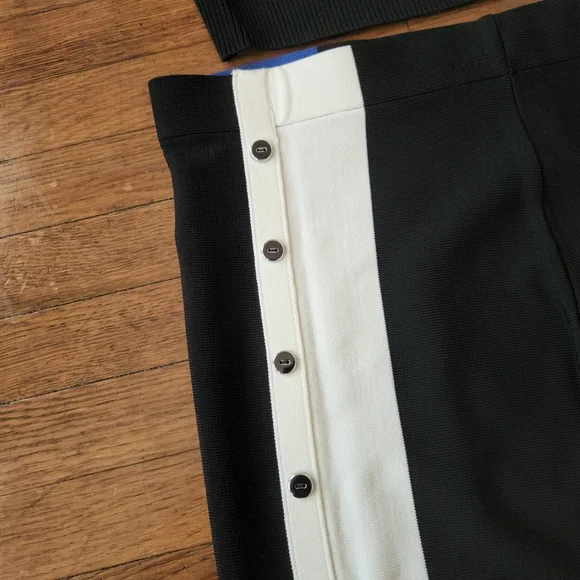 NWT Elegant Black and Blue Long Sleeve Dress 7th Avenue New York and Company - Picture 7 of 12